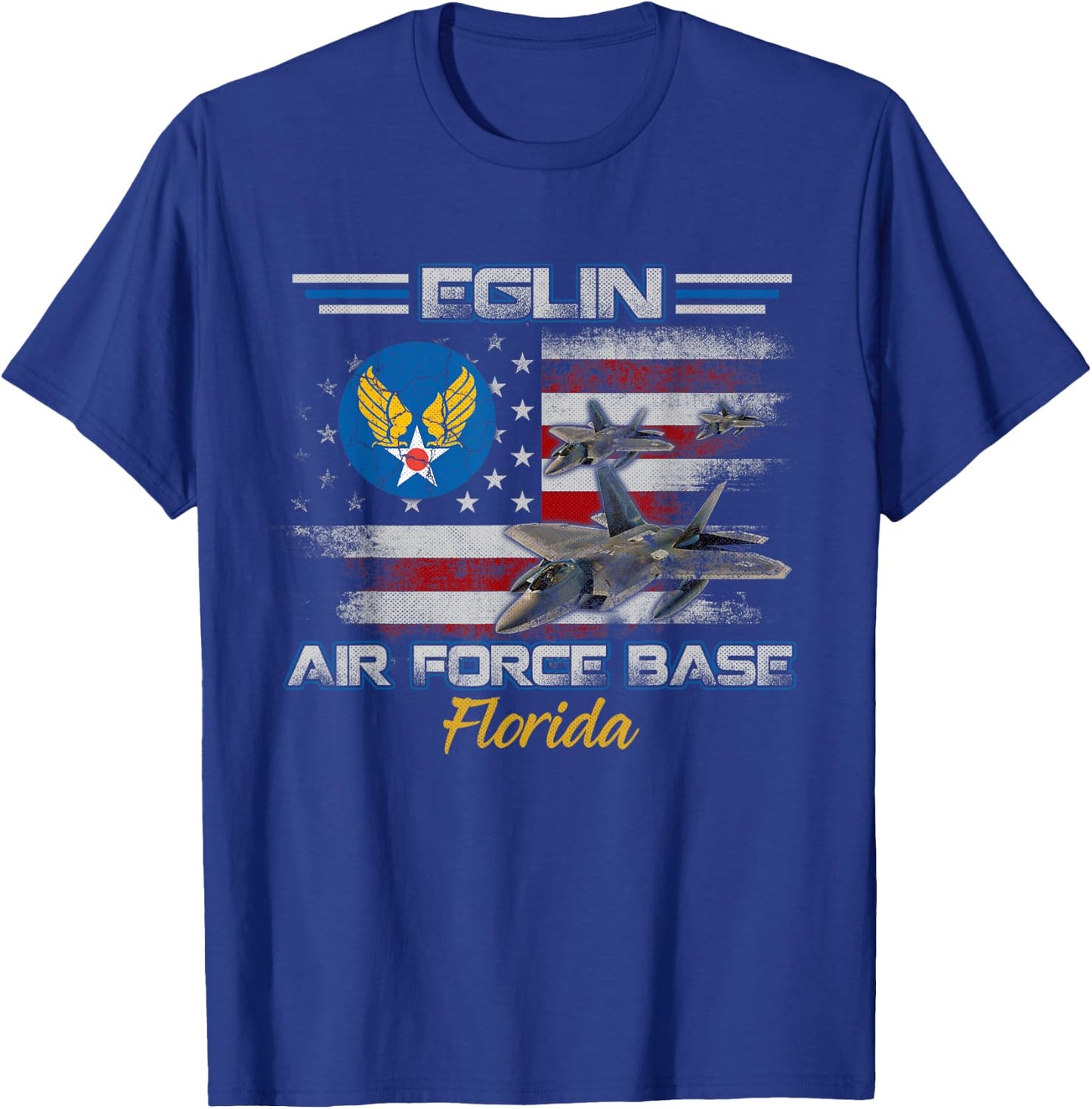 Vintage Eglin AFB Air Force Base In Florida Fl Veterans Day T-Shirt - T-Shirt | Royal