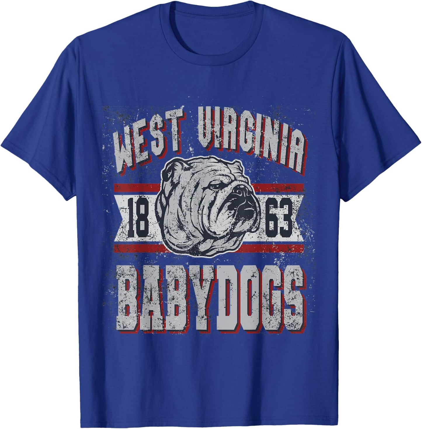 Funny WV Jim West Virginia Justice Baby Dogs bulldog Men Women T-Shirt - T-Shirt | Royal