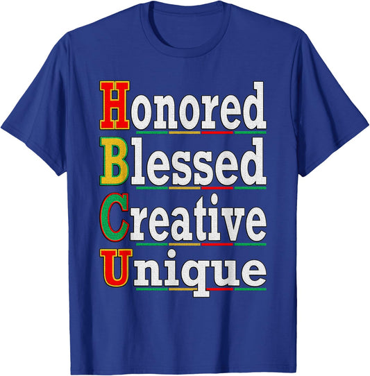 HBCU Apparel African Honored Blessed Creative Unique T-Shirt - T-Shirt | Royal