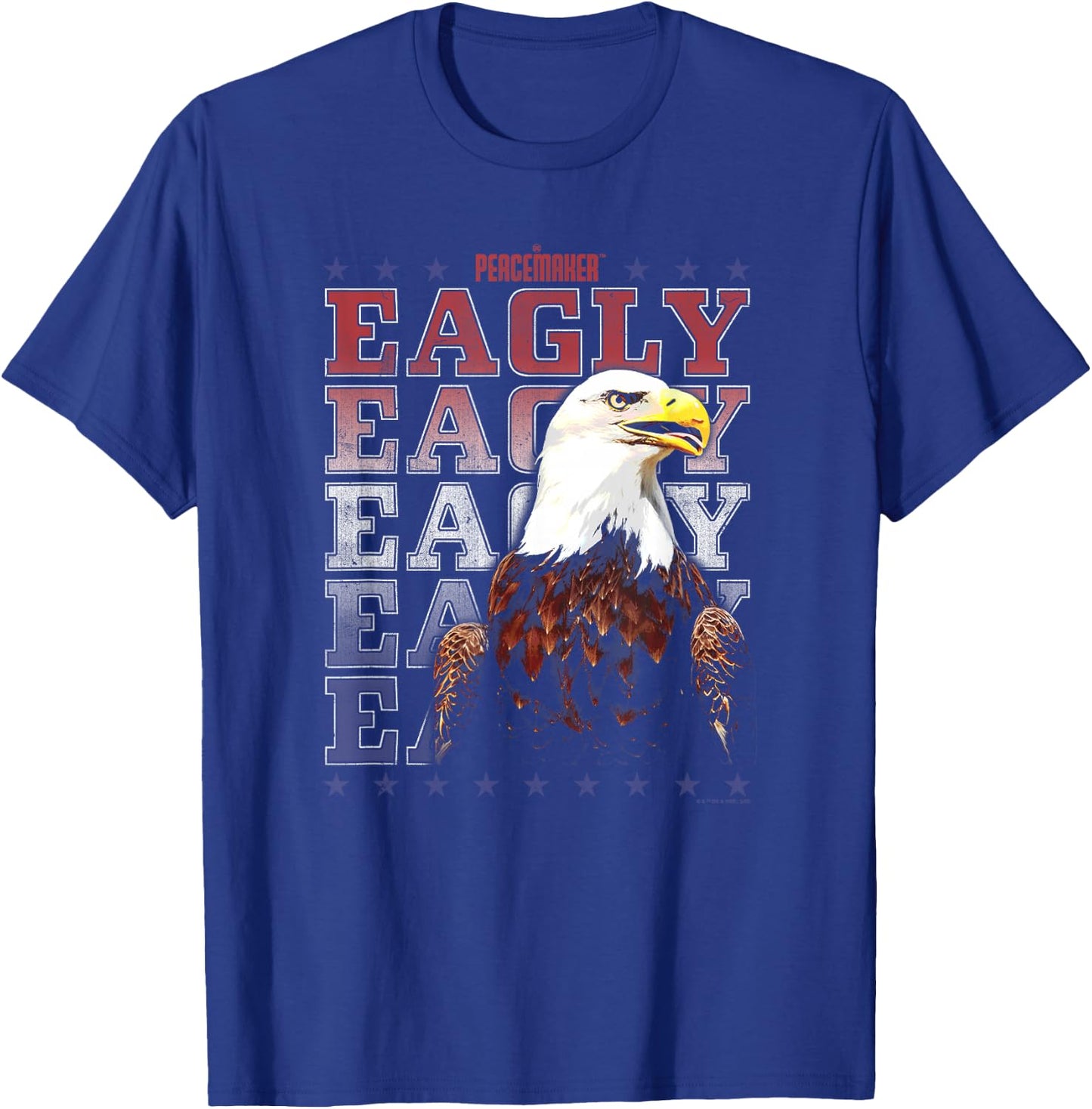 Peacemaker Eagly Text Stack T-Shirt - T-Shirt | Royal