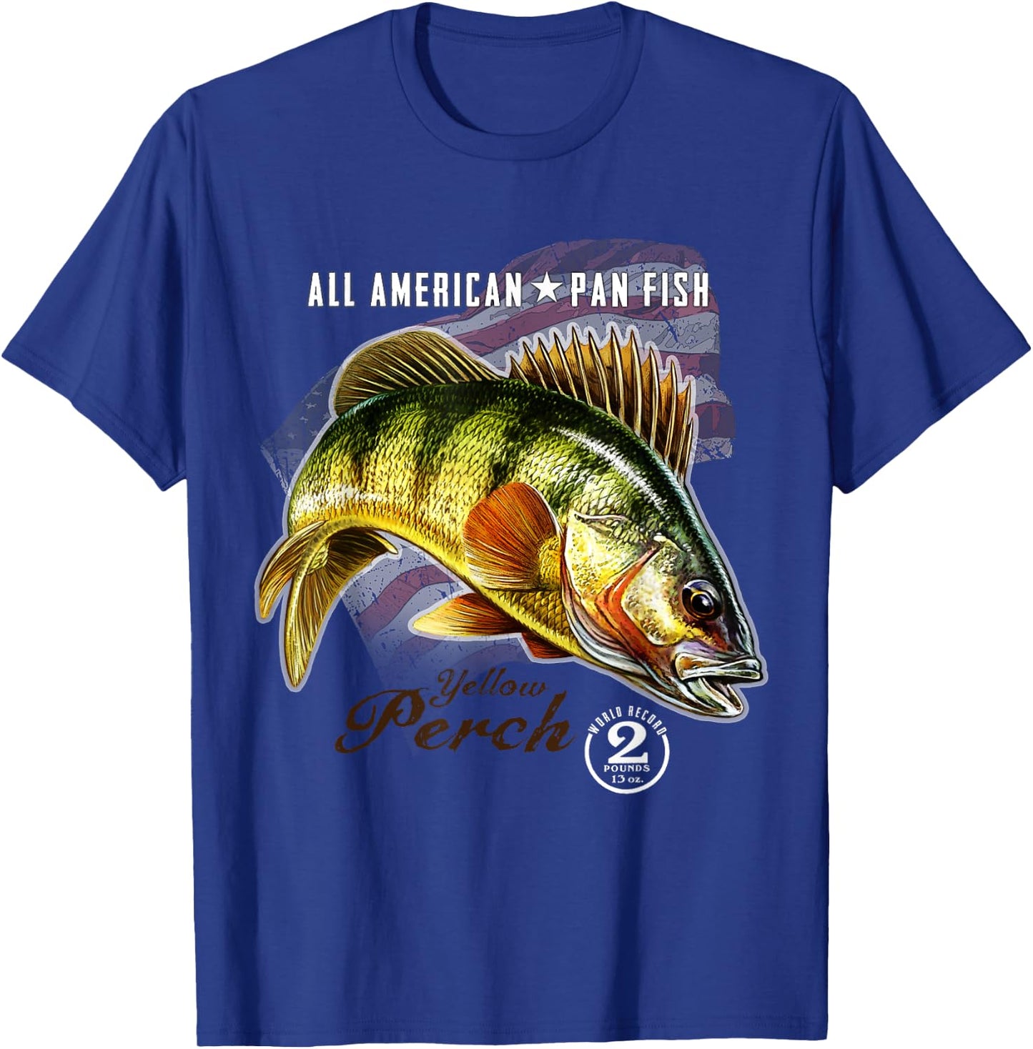 Yellow Perch American Pan Fish T-Shirt - T-Shirt | Royal