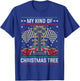 My Kind Of Christmas Tree Drag Racing Ugly Christmas Sweater T-Shirt - T-Shirt | Royal