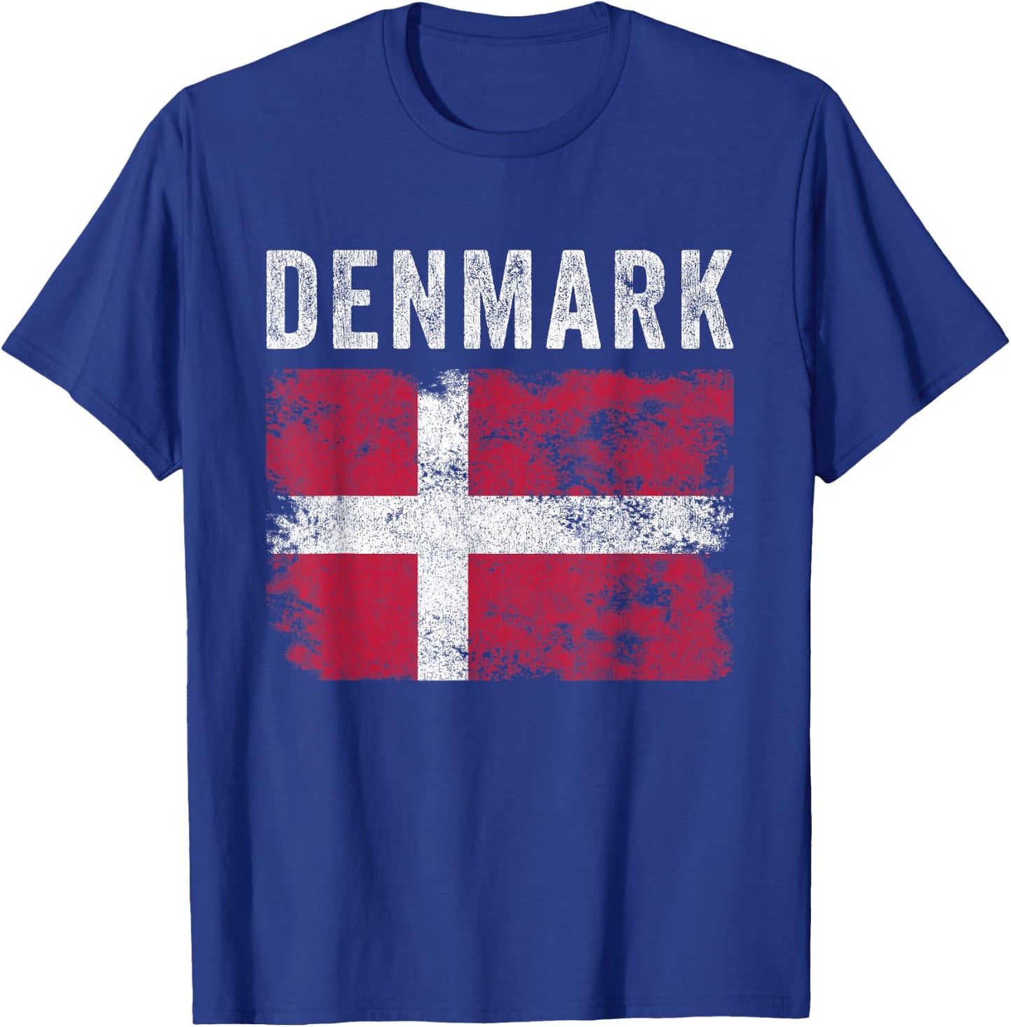 Denmark Flag Distressed - Men Women Kids - Danish Flag T-Shirt - T-Shirt | Royal