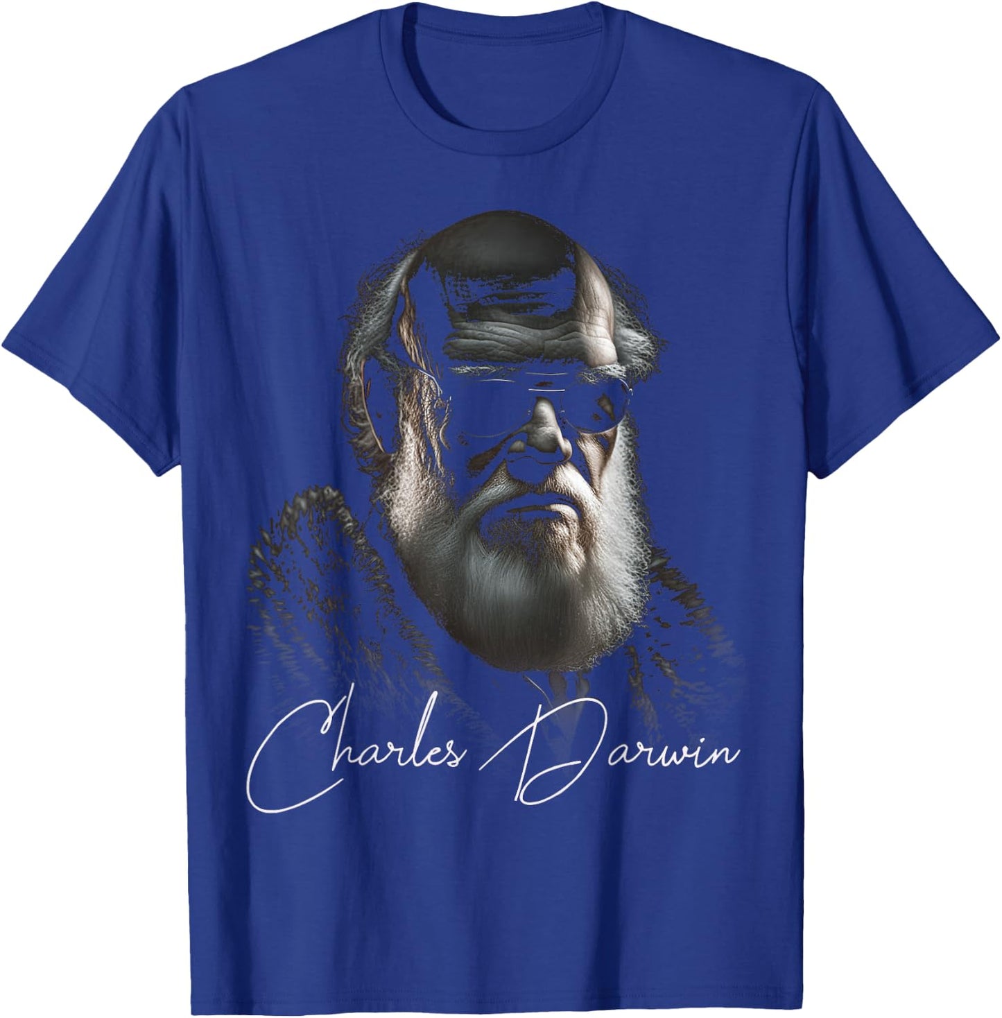 Charles Darwin Evolution Atheist Biology Teacher T-Shirt - T-Shirt | Royal