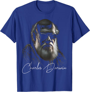 Charles Darwin Evolution Atheist Biology Teacher T-Shirt - T-Shirt | Royal