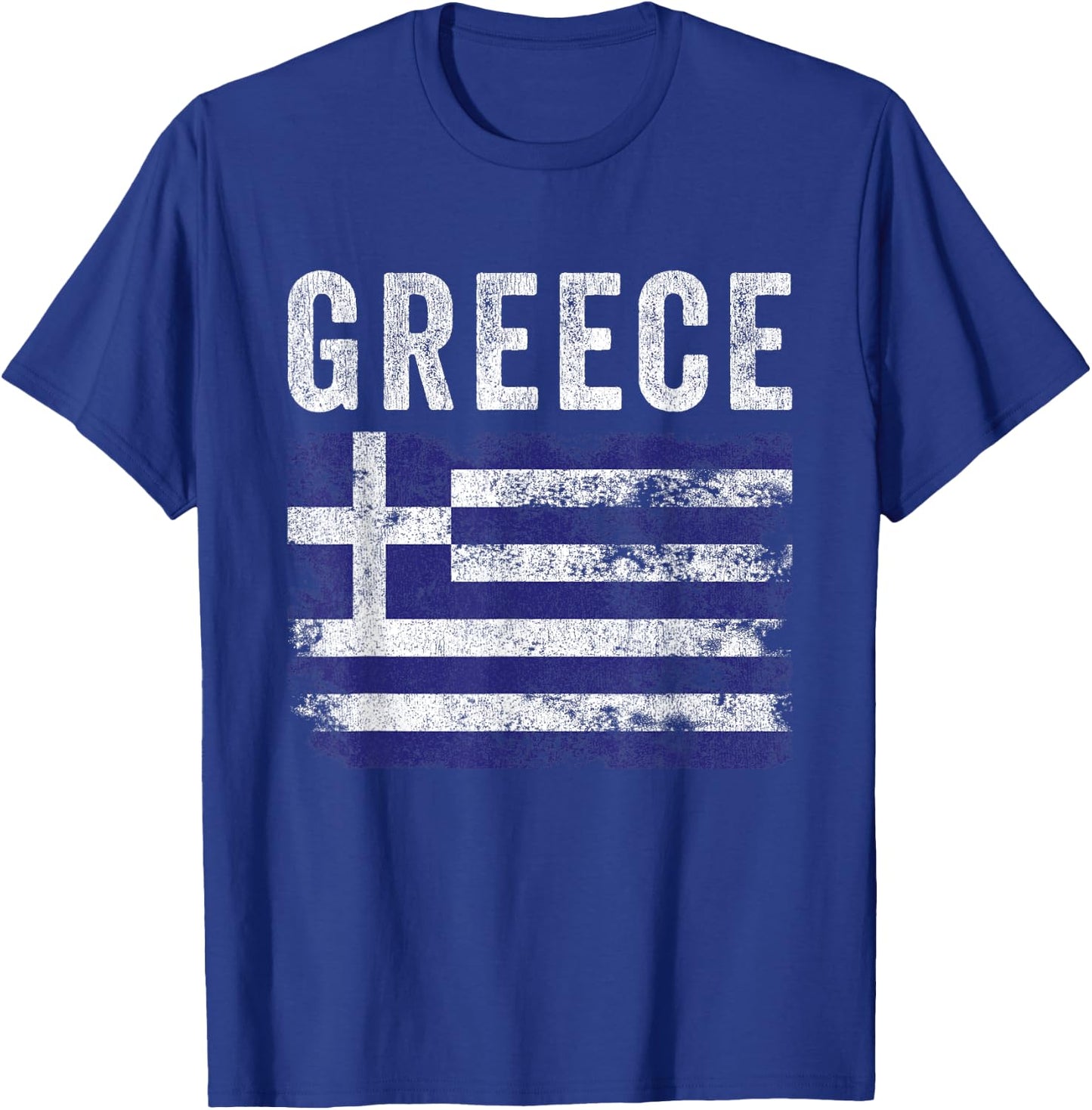 Greece Flag Distressed - Men Women Kids - Greek Flag T-Shirt - T-Shirt | Royal