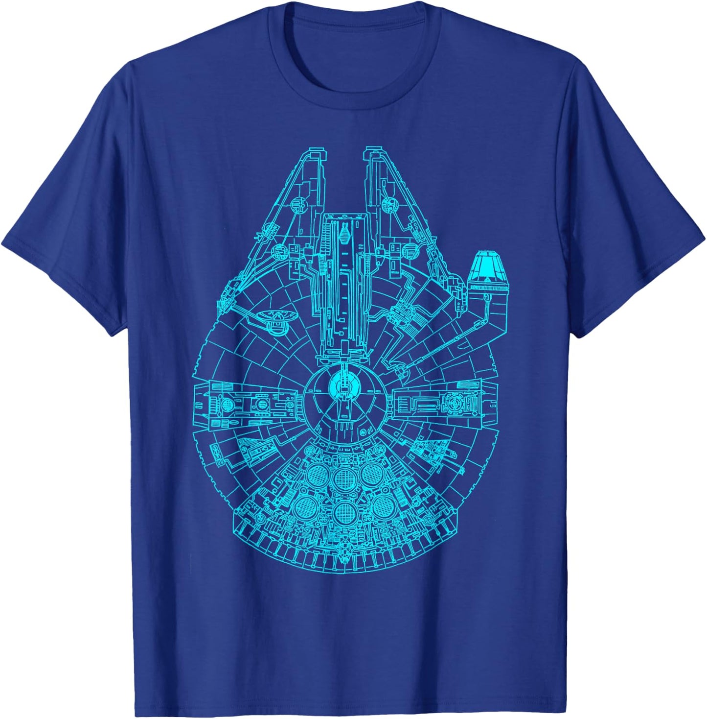 Star Wars Millennium Falcon Teal Details Graphic T-Shirt - T-Shirt | Royal