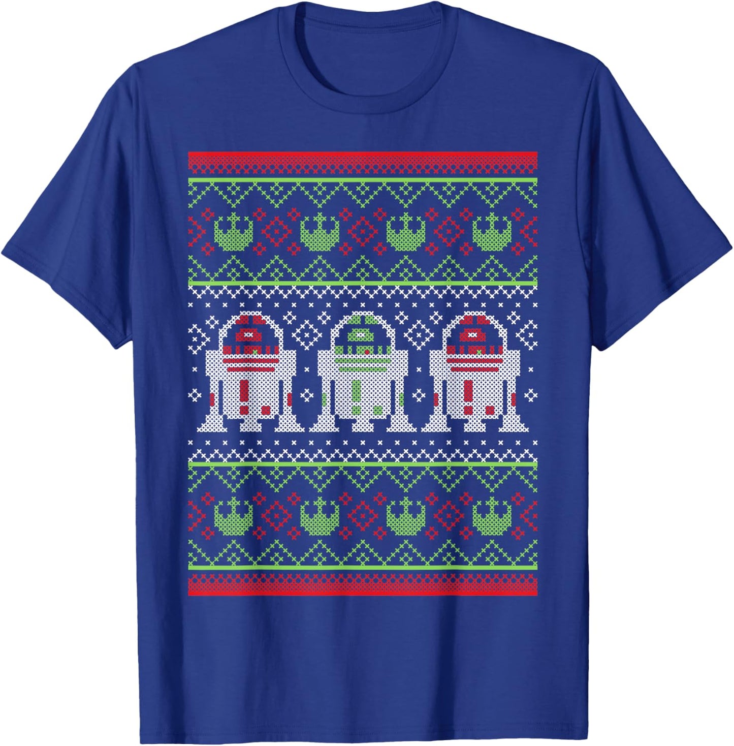 Star Wars R2-D2 Ugly Christmas Sweater Rebel T-Shirt - T-Shirt | Royal