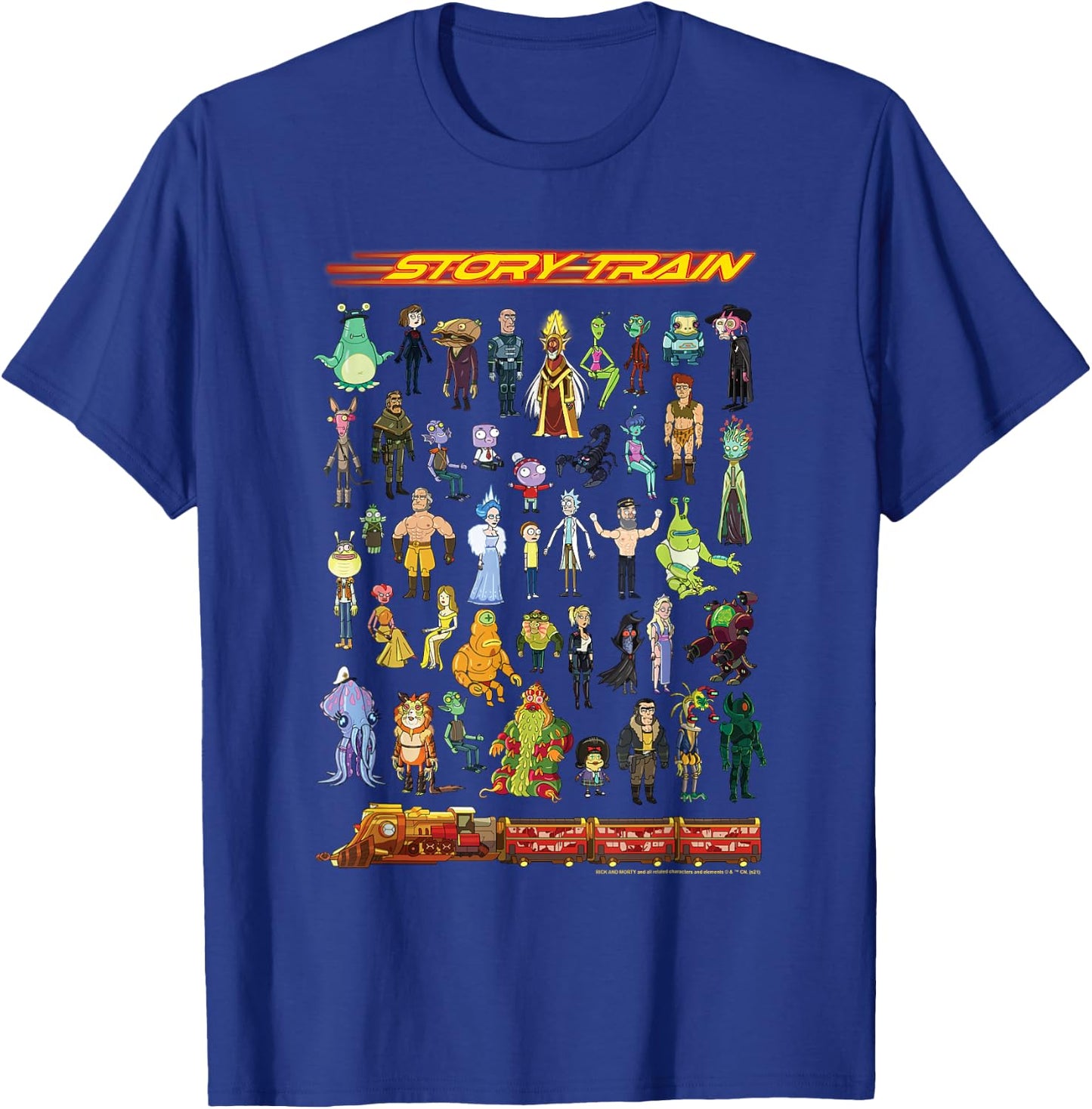 Rick and Morty Story Train Toy Set T-Shirt - T-Shirt | Royal