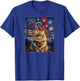 Persian Cat Art America 250 Anniversay 4th of July USA Flag T-Shirt - T-Shirt | Royal