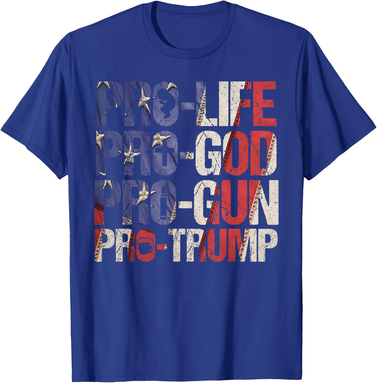 Pro Life God Gun Trump USA Re-elect Donald Trump 2020 Gift T-Shirt - T-Shirt | Royal