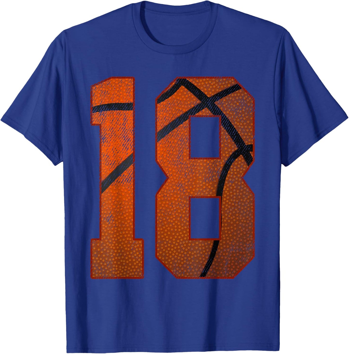 18th Birthday Party Eighteen 18 Year Old Basketball Bday Boy T-Shirt - T-Shirt | Royal