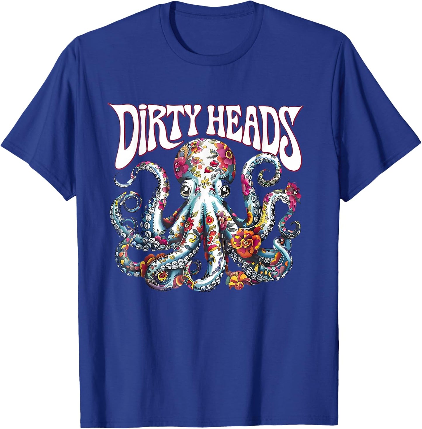 Octopus Lover Floral Octopus Ocean Sea Animal Dirty Heads T-Shirt - T-Shirt | Royal