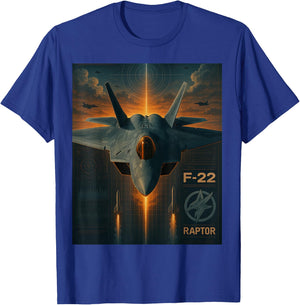 F-22 Raptor Stealth Fighter Jet Graphic T-Shirt - T-Shirt | Royal