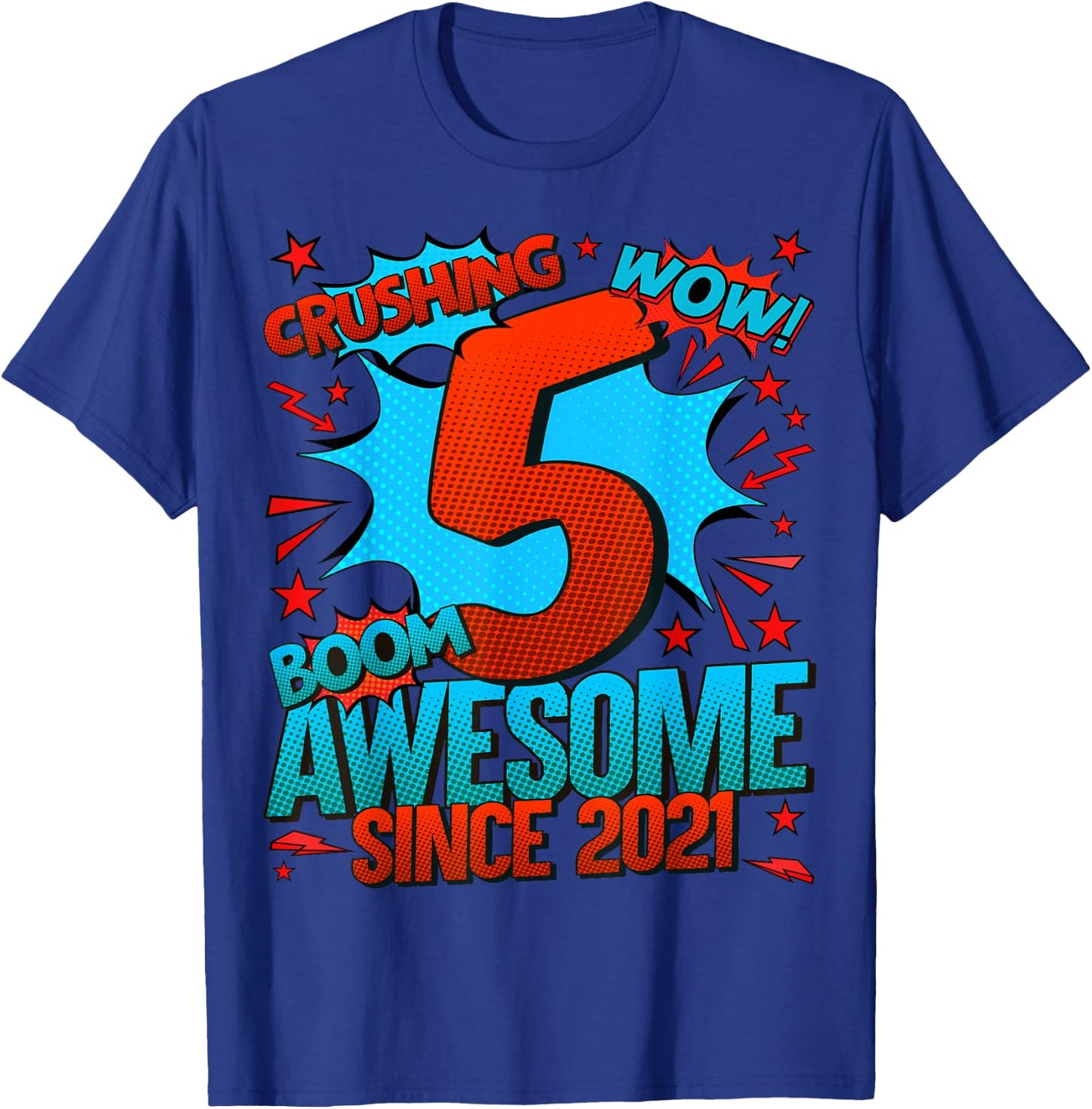 5 Year Old Gifts for Boys 5th Birthday Boy 5 Year Old Boy T-Shirt - T-Shirt | Royal