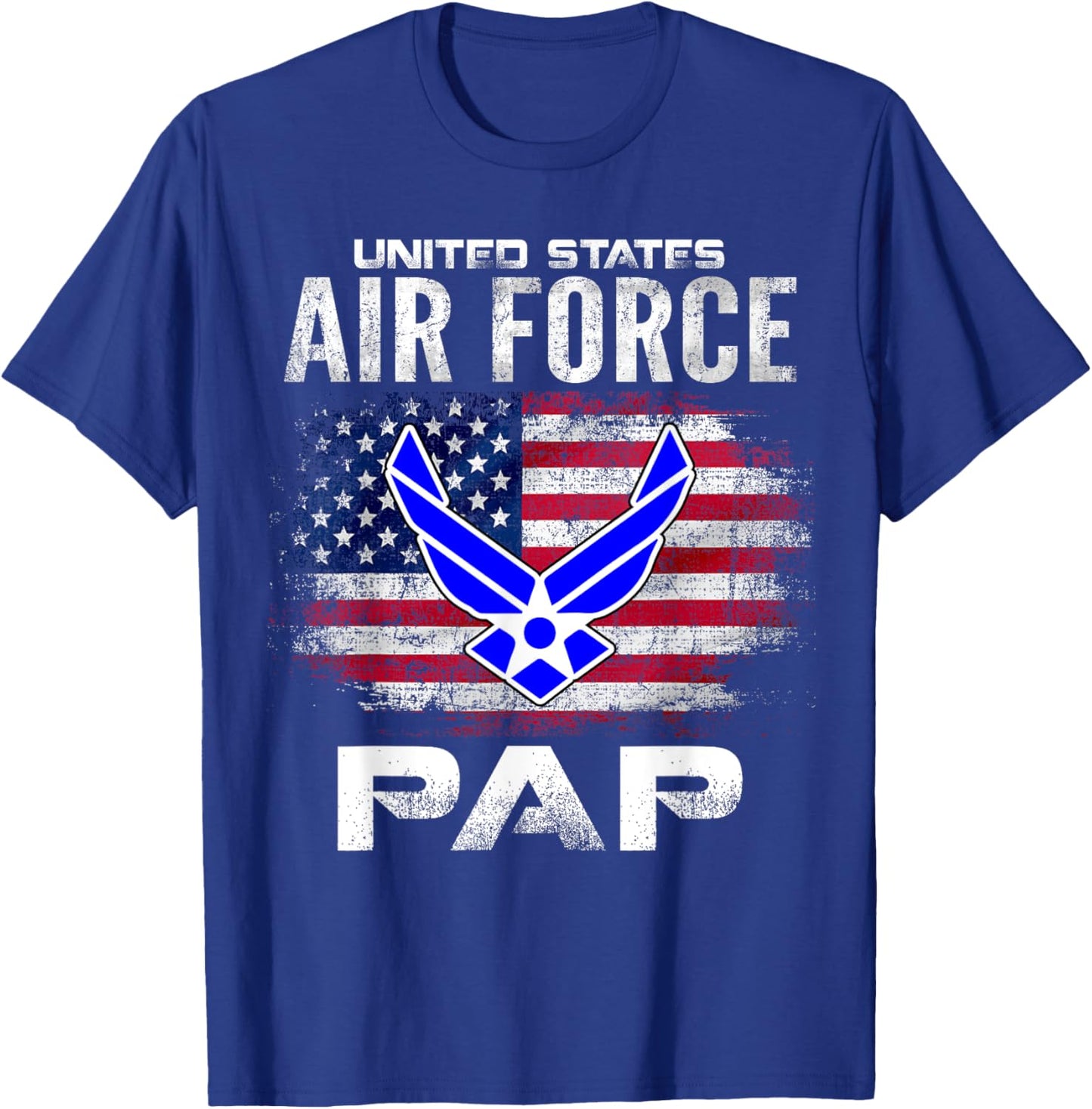 United States Flag American Air Force Pap Veteran Day T-Shirt - T-Shirt | Royal