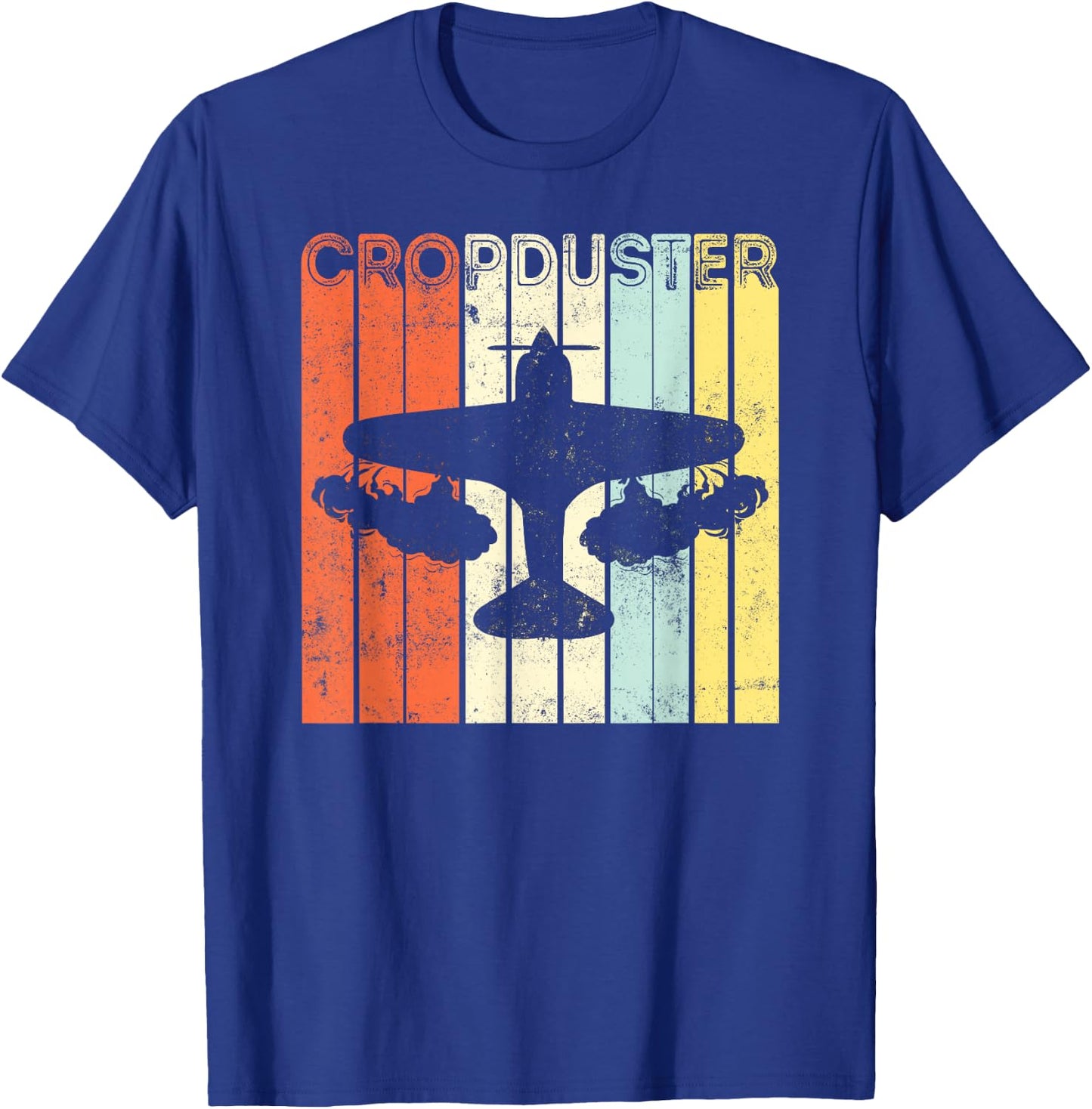 Crop Duster Retro Vintage Plane T-Shirt - T-Shirt | Royal
