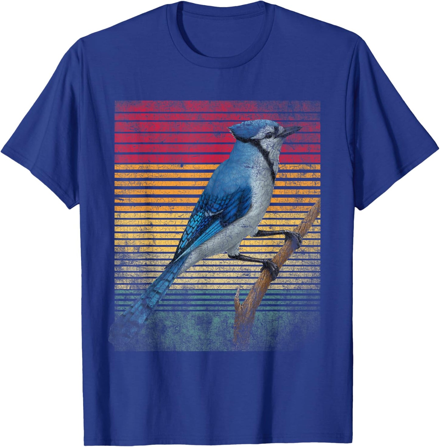 Vintage Retro Blue Jay Bird T-Shirt - T-Shirt | Royal
