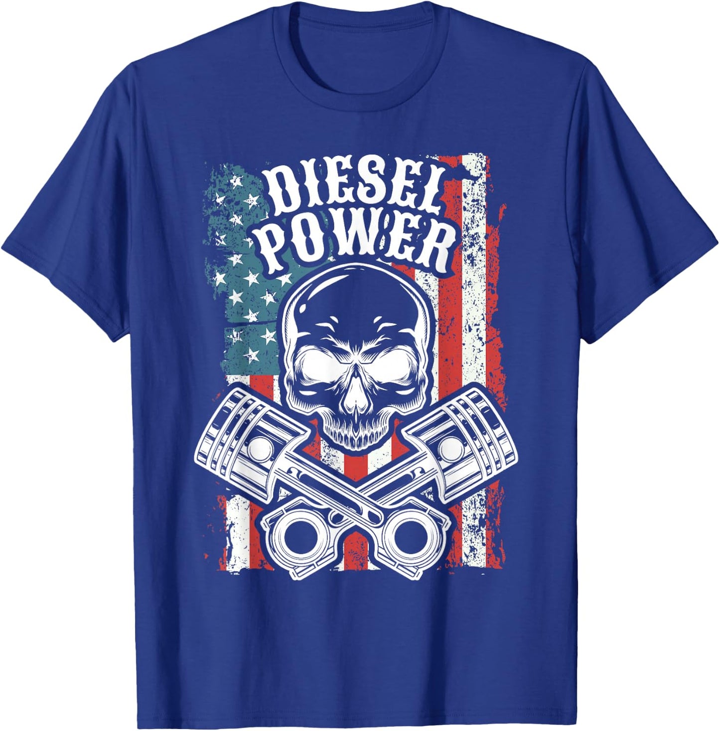 Truck And Car Mechanic USA Flag T-Shirt - T-Shirt | Royal