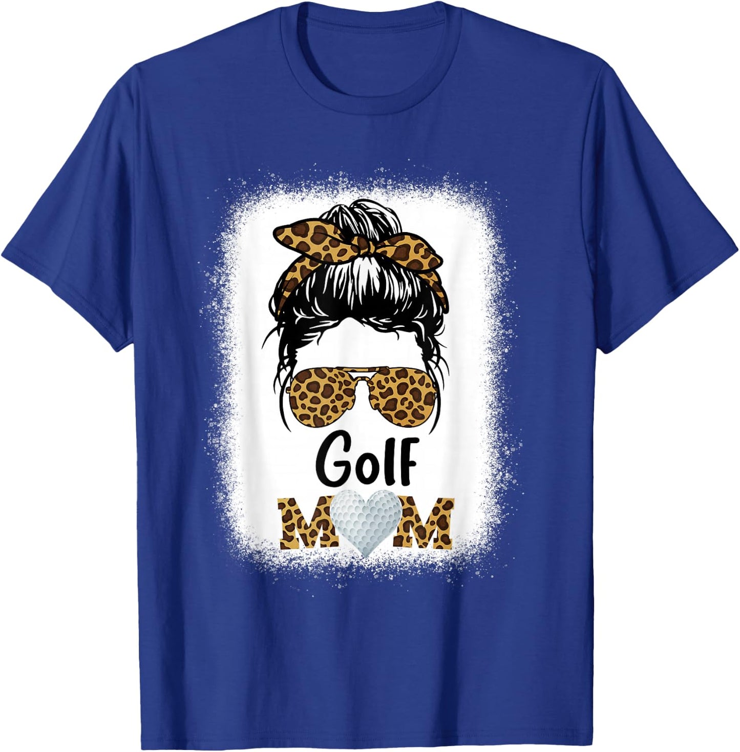 Golf Mom Bleached Leopard Cheetah Print Women Mama Funny T-Shirt - T-Shirt | Royal