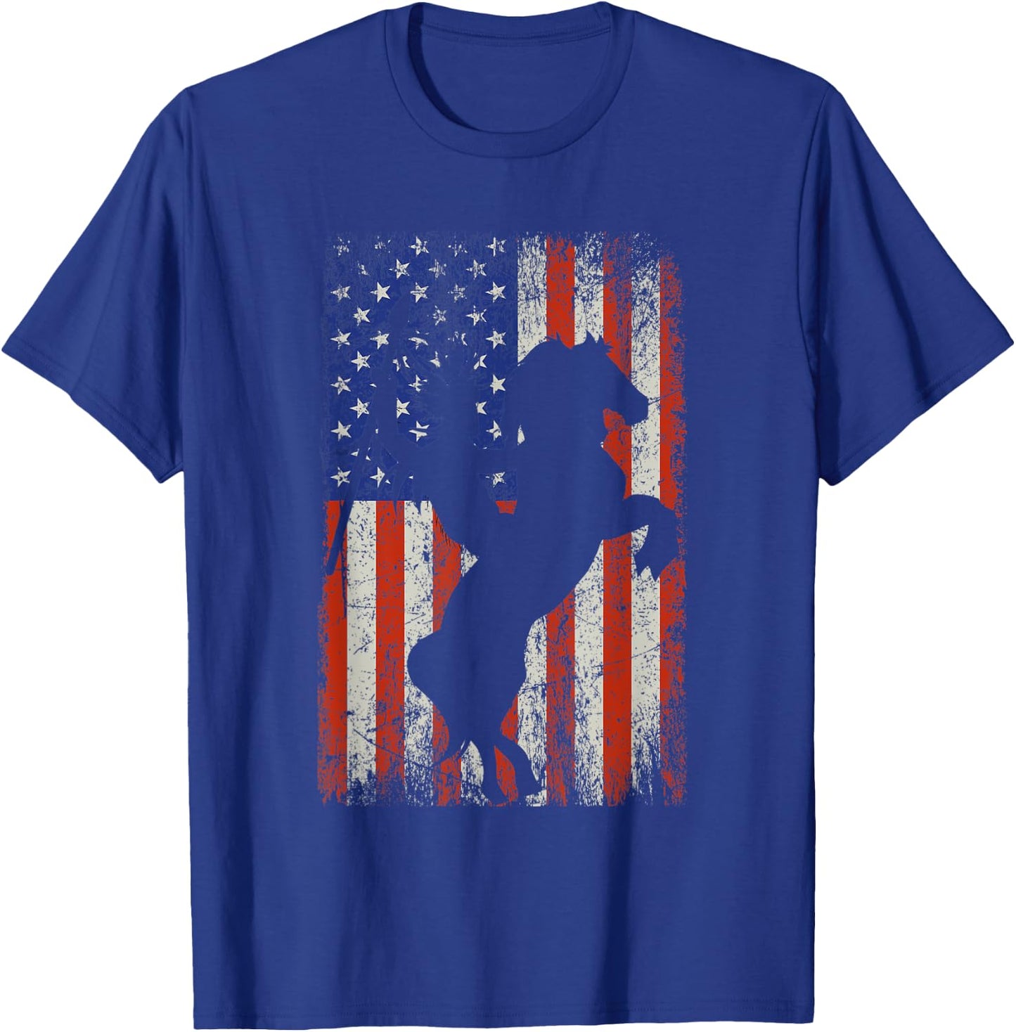 US Flag Indigenous Indian Horse Rider Native American T-Shirt - T-Shirt | Royal