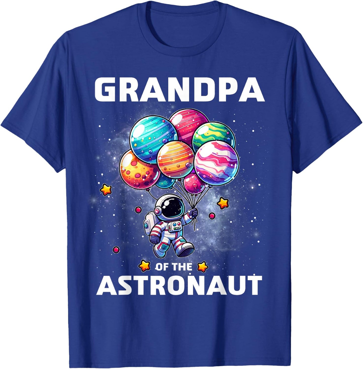 Grandpa of the Astronaut Space Theme First Birthday Party T-Shirt - T-Shirt | Royal