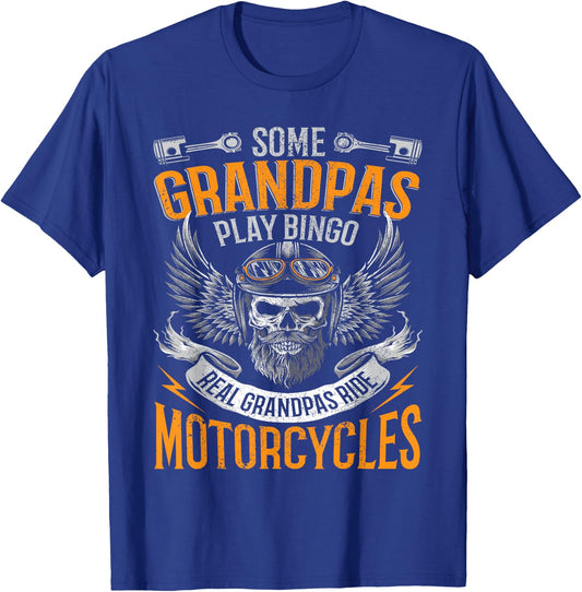 Real Grandpas Ride Motorcycles T-Shirt - T-Shirt | Royal