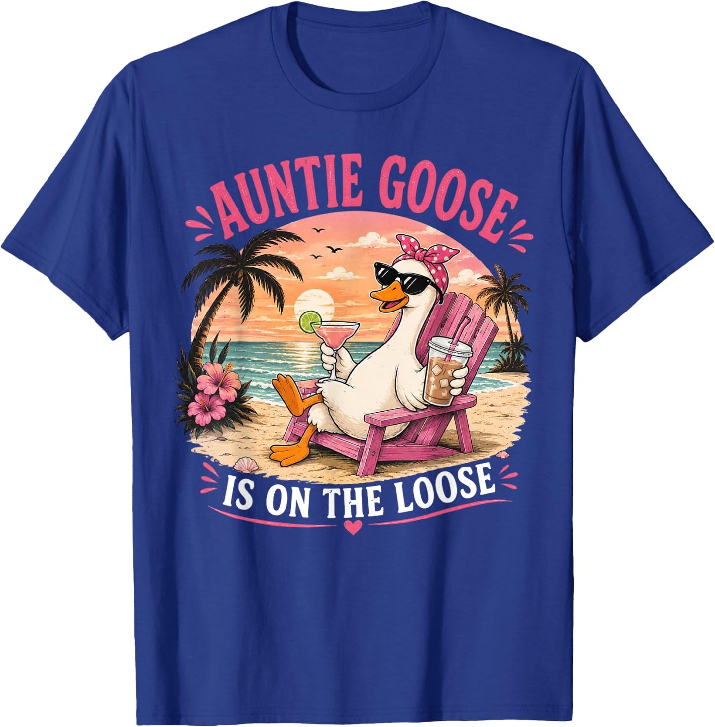 Auntie Goose is On The Loose Funny T-Shirt - T-Shirt | Royal