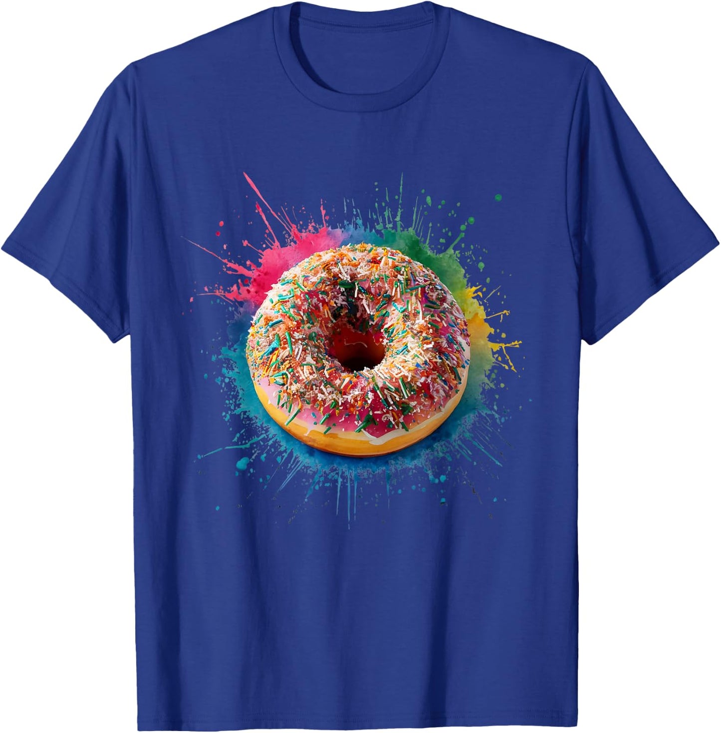 Baking Baker Men Woman Colorful Watercolor Donut T-Shirt - T-Shirt | Royal