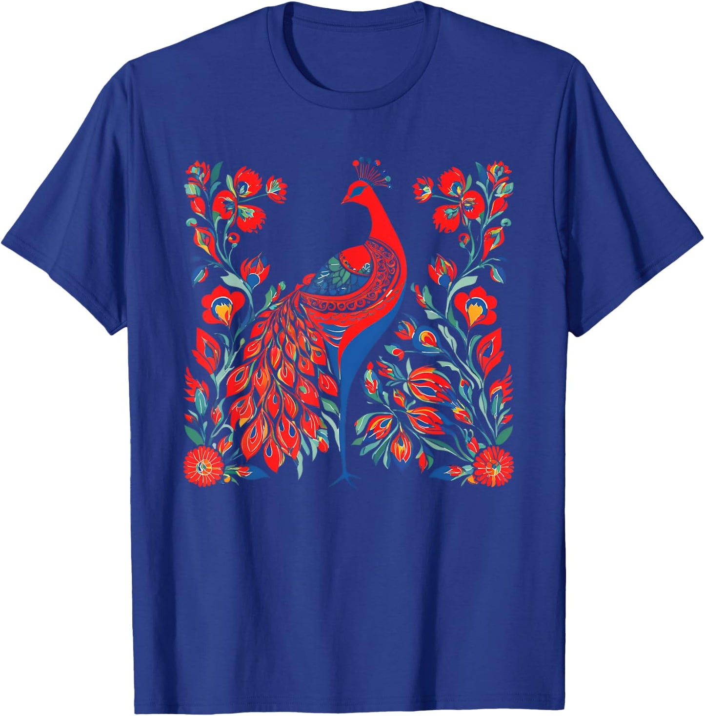 Firebird - Cute Floral Vintage Ukrainian Vyshyvanka Style T-Shirt - T-Shirt | Royal
