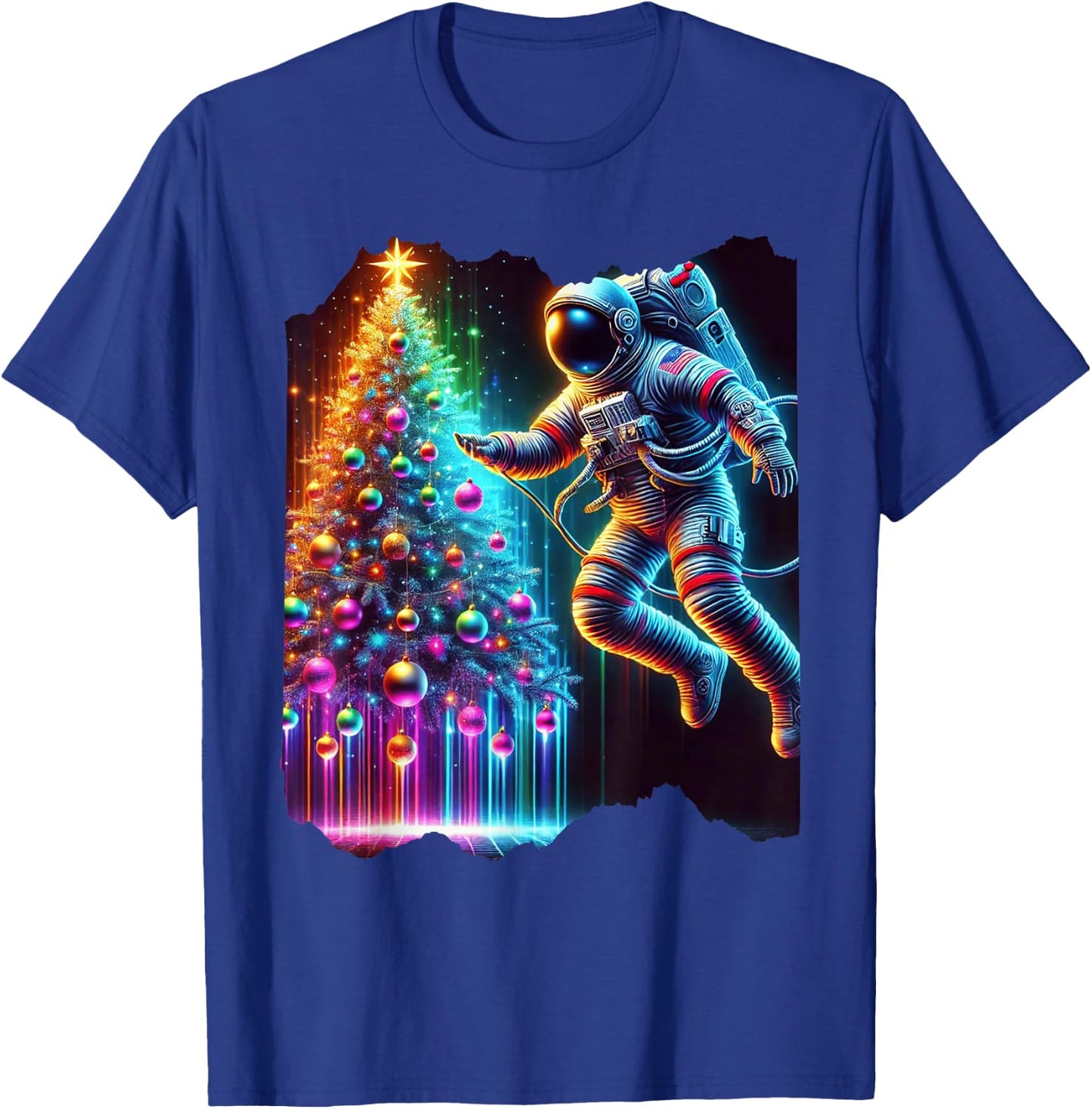 Astronaut Christmas Tree Xmas Space Christmas Astronaut T-Shirt - T-Shirt | Royal
