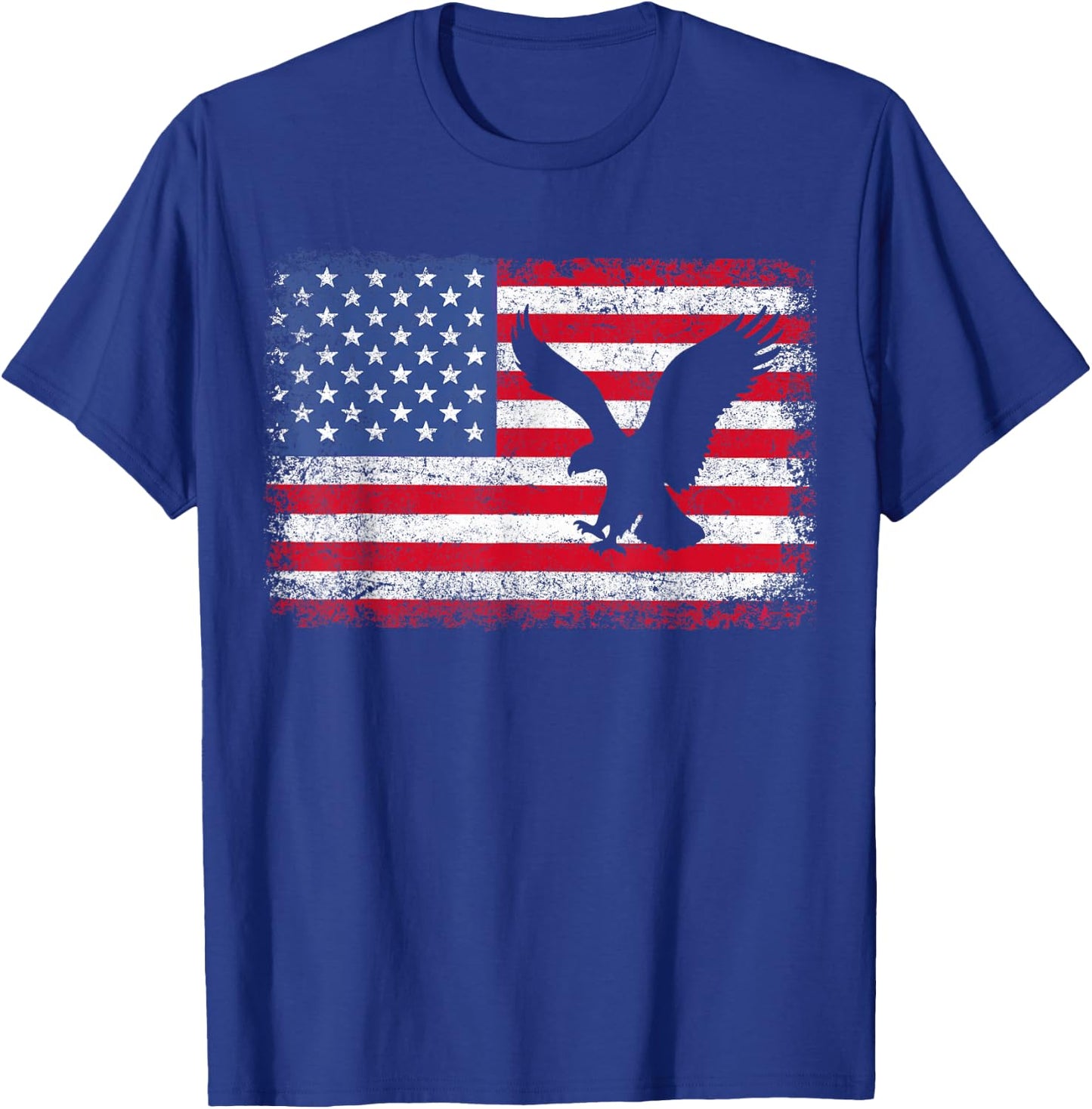 American Flag Eagle USA T Shirt T-Shirt - T-Shirt | Royal