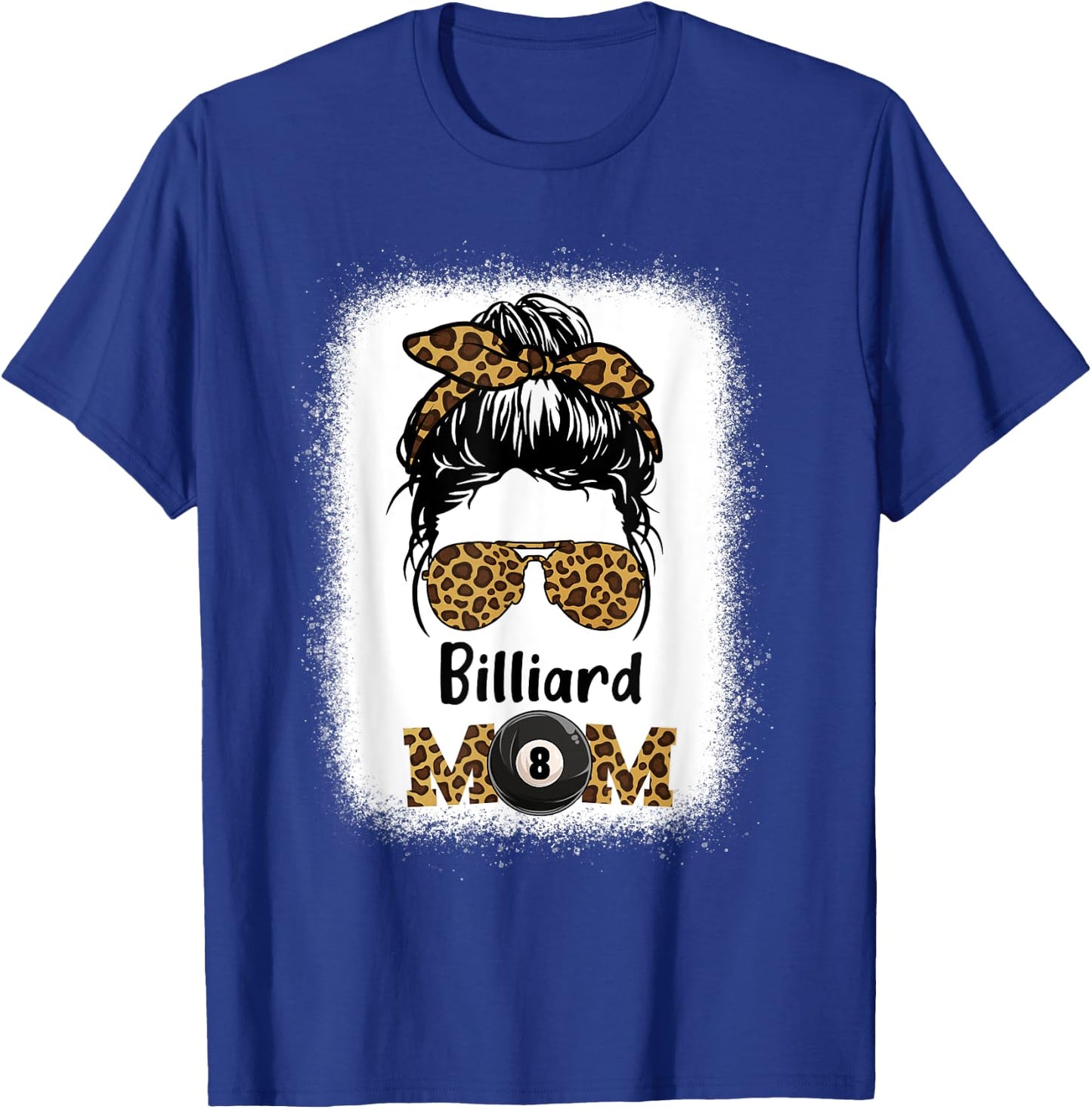Billard Mom Bleached Leopard Print Pool Balls Player Women T-Shirt - T-Shirt | Royal