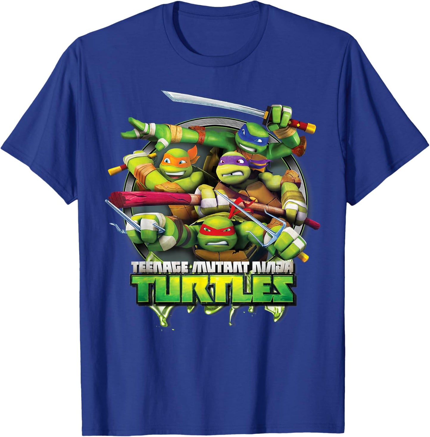 Teenage Mutant Ninja Turtles Bursting Through Sewer T-Shirt - T-Shirt | Royal