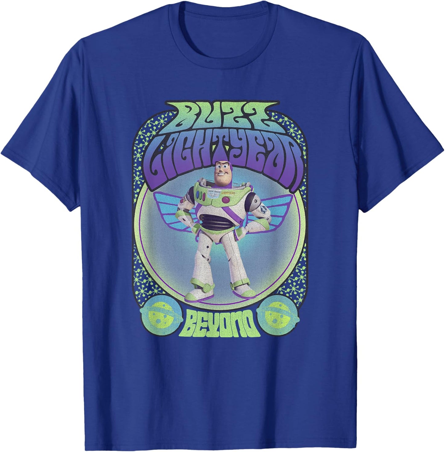 Disney Pixar Toy Story Buzz Lightyear Seventies Poster T-Shirt - T-Shirt | Royal