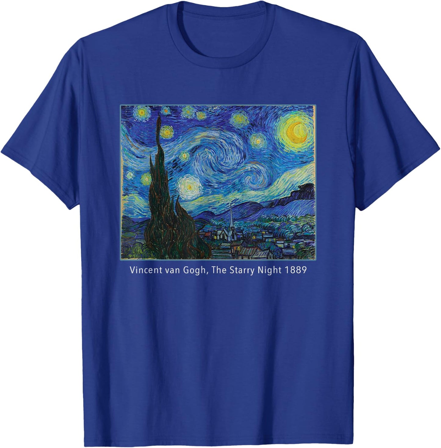 The Starry Night Vincent Van Gogh Famous Vintage Art Stylish T-Shirt - T-Shirt | Royal