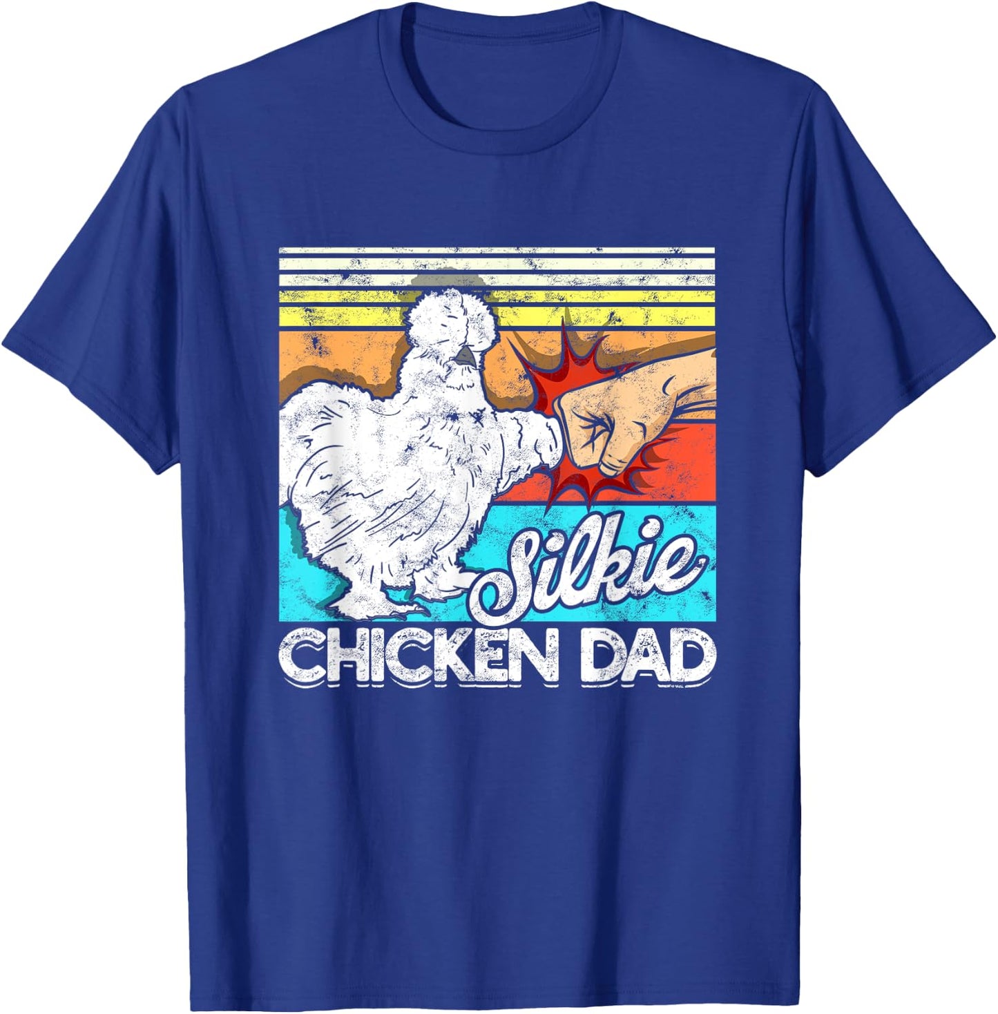 Retro Silkie Chicken Dad Farmer Silky Chickens T-Shirt - T-Shirt | Royal