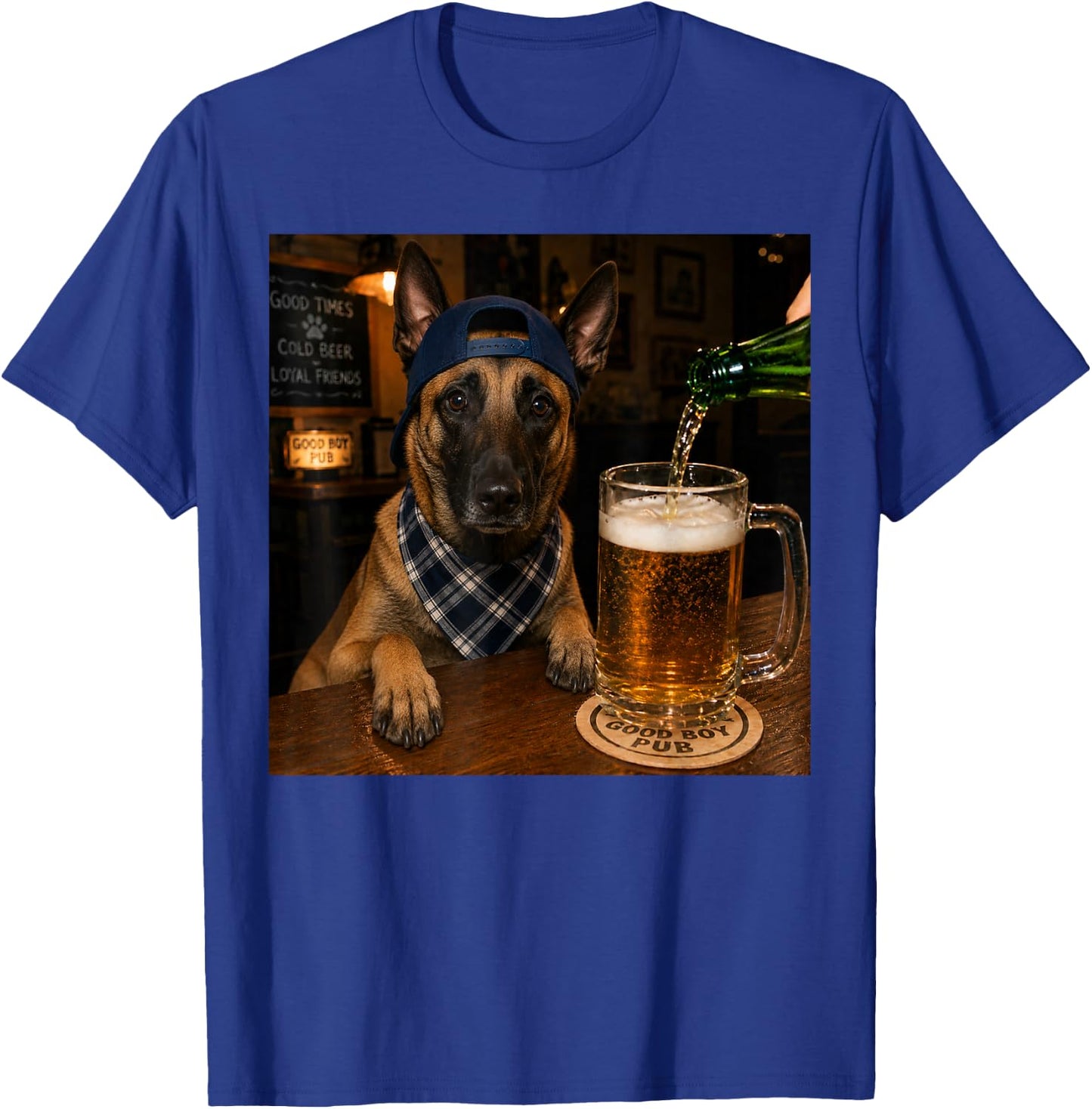 Belgian Malinois Drinking Beer Funny Dog Meme T-Shirt - T-Shirt | Royal
