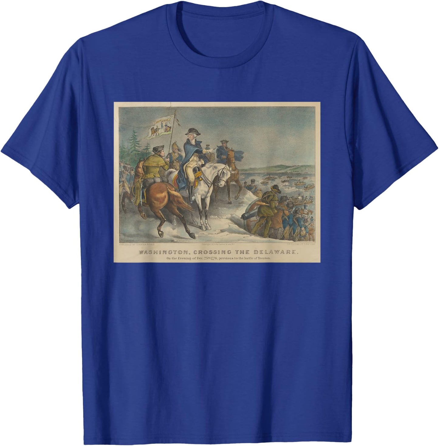 General Washington Crossing the Delaware River T-Shirt - T-Shirt | Royal