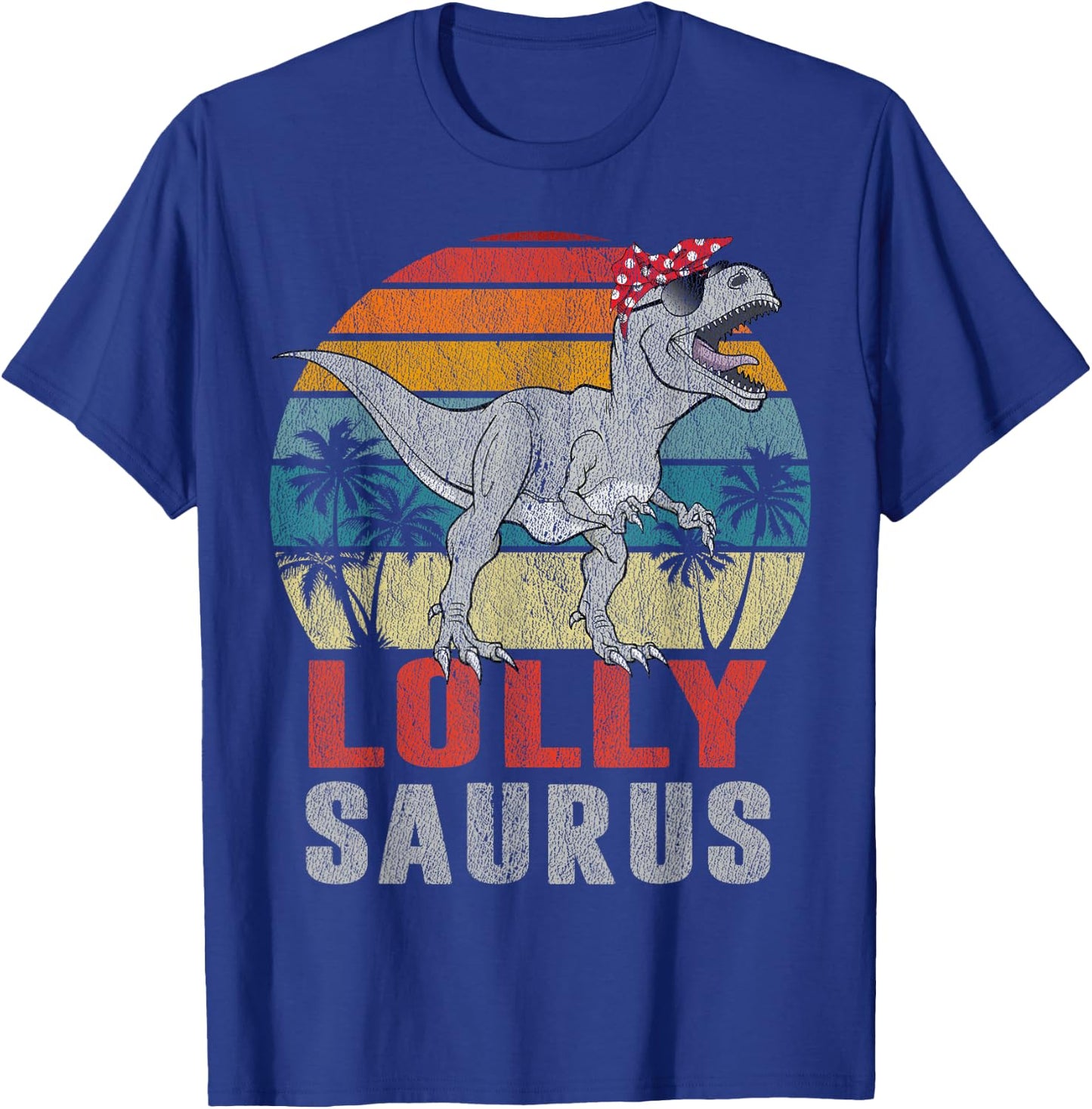 lollysaurus T Rex Dinosaur lolly Saurus Family Matching T-Shirt - T-Shirt | Royal
