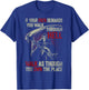 If Your Path Demands You Walk Through Hell Skeleton USA Flag T-Shirt - T-Shirt | Royal