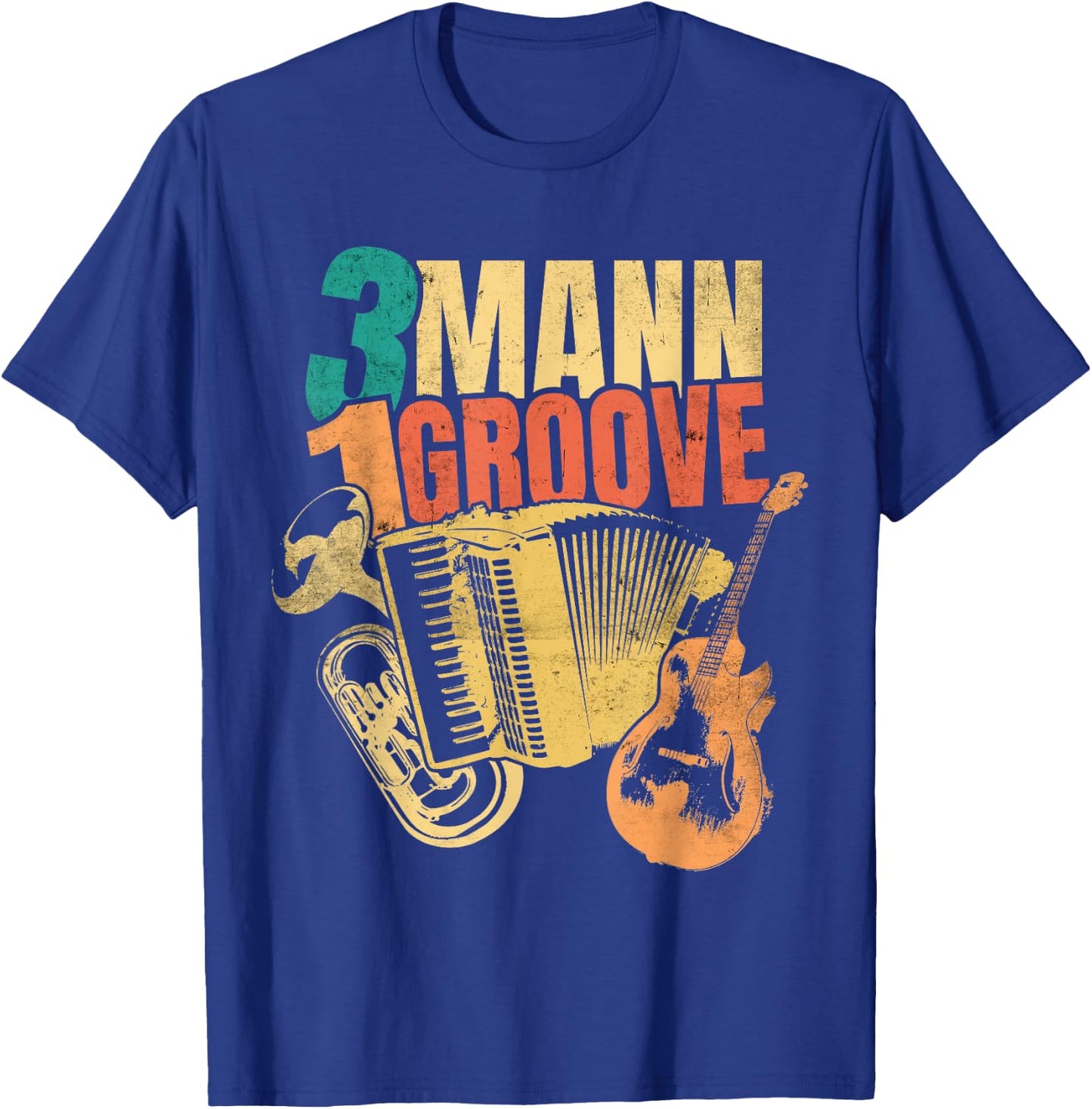 Oberkrainer Bellfront Baritone Accordion Guitar Retro T-Shirt - T-Shirt | Royal