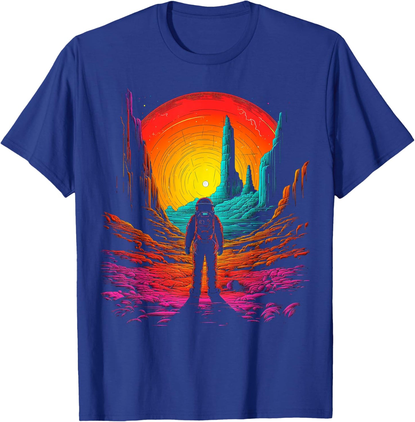 Astronaut Mountains Space Astronaut T-Shirt - T-Shirt | Royal