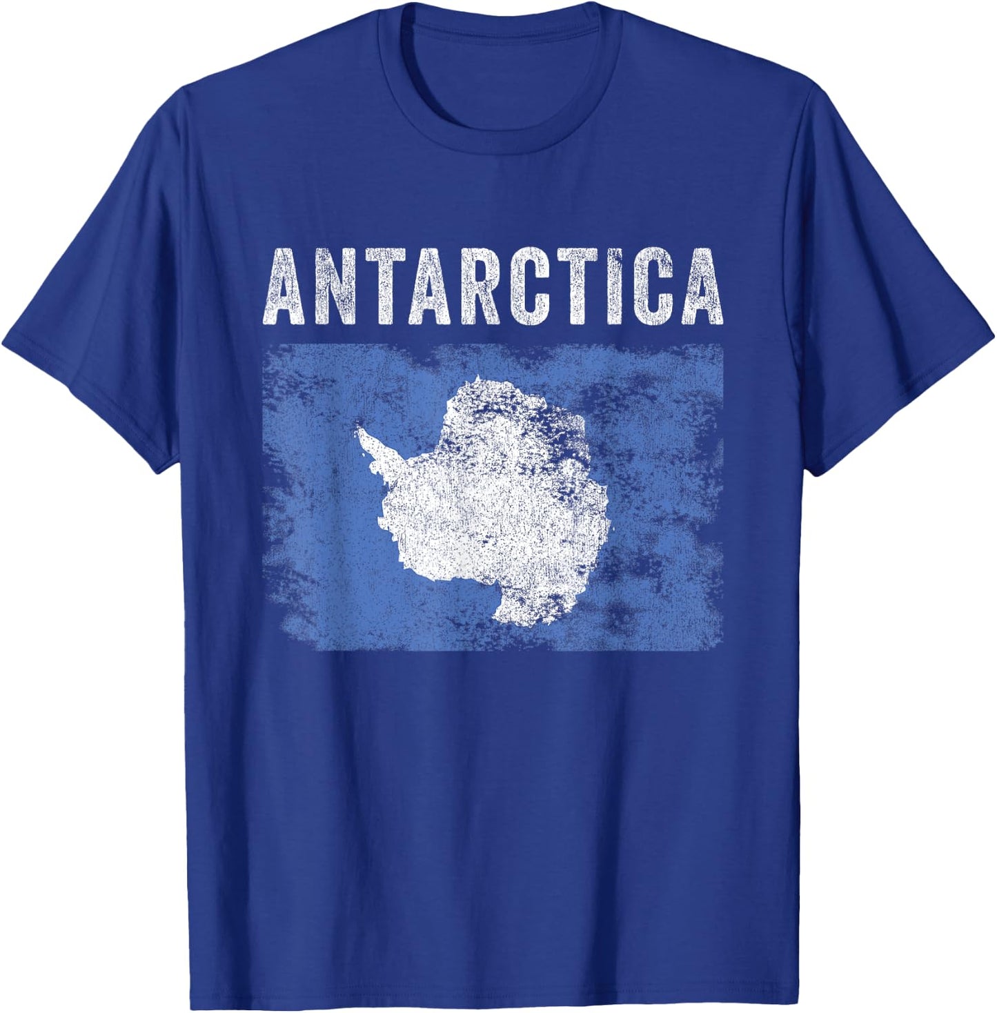 Antarctica Flag Distressed - Men Women Kids - Antarctic Flag T-Shirt - T-Shirt | Royal