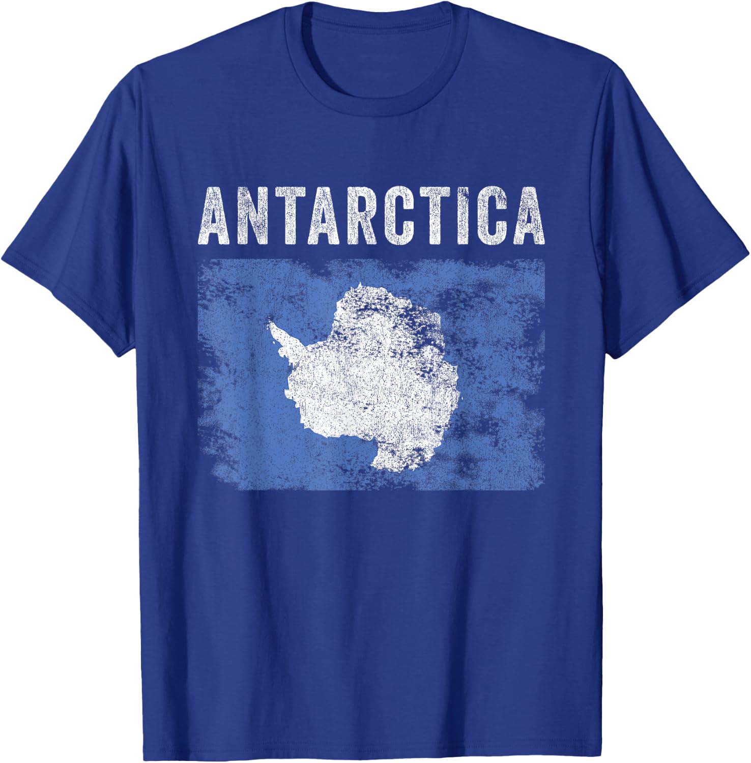 Antarctica Flag Distressed - Men Women Kids - Antarctic Flag T-Shirt - T-Shirt | Royal
