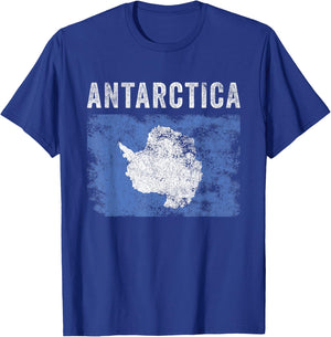 Antarctica Flag Distressed - Men Women Kids - Antarctic Flag T-Shirt - T-Shirt | Royal