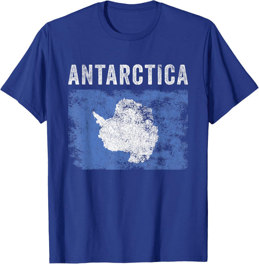 Antarctica Flag Distressed - Men Women Kids - Antarctic Flag T-Shirt - T-Shirt | Royal