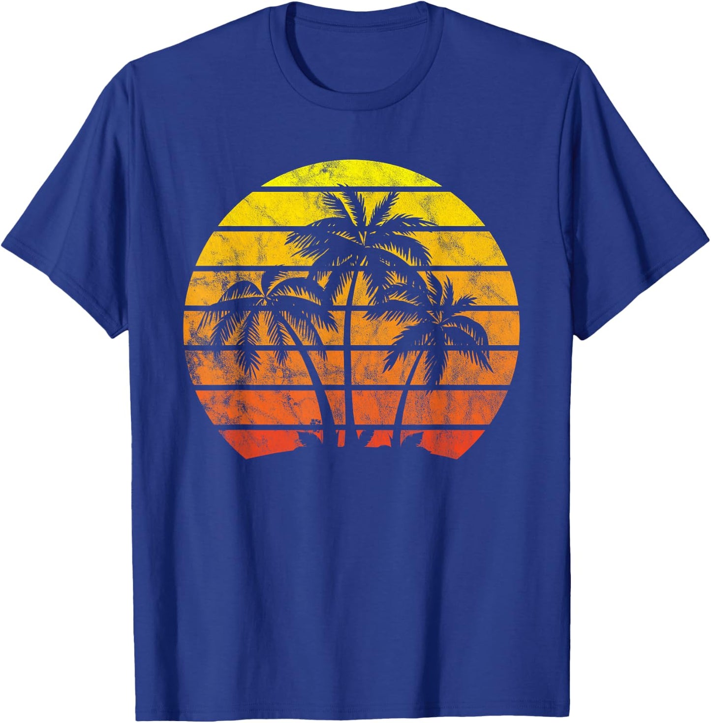 Retro Vintage Sunset Coco Palm Tree Shirts Tropical Beach T-Shirt - T-Shirt | Royal