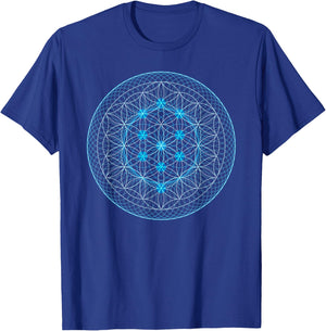 Holy Geometry Flower of Life with Kabbalah Tree T-Shirt - T-Shirt | Royal