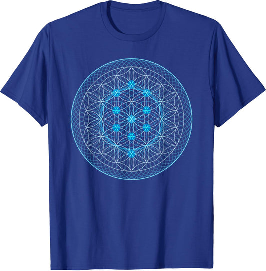 Holy Geometry Flower of Life with Kabbalah Tree T-Shirt - T-Shirt | Royal